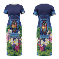 Guam Liberation Day Couples Matching Short Sleeve Bodycon Dress and Hawaiian Shirt Pas Para I Chamoru LT05 - Polynesian Pride