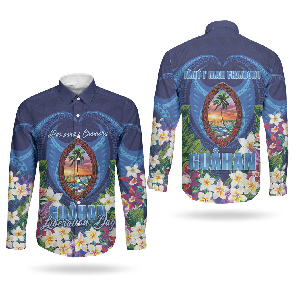 Guam Liberation Day Couples Matching Summer Maxi Dress and Long Sleeve Button Shirt Pas Para I Chamoru LT05 - Polynesian Pride