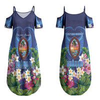 Guam Liberation Day Couples Matching Summer Maxi Dress and Long Sleeve Button Shirt Pas Para I Chamoru LT05 - Polynesian Pride
