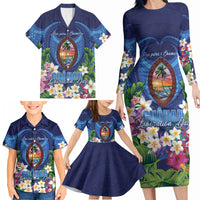 Guam Liberation Day Family Matching Long Sleeve Bodycon Dress and Hawaiian Shirt Pas Para I Chamoru LT05 - Polynesian Pride