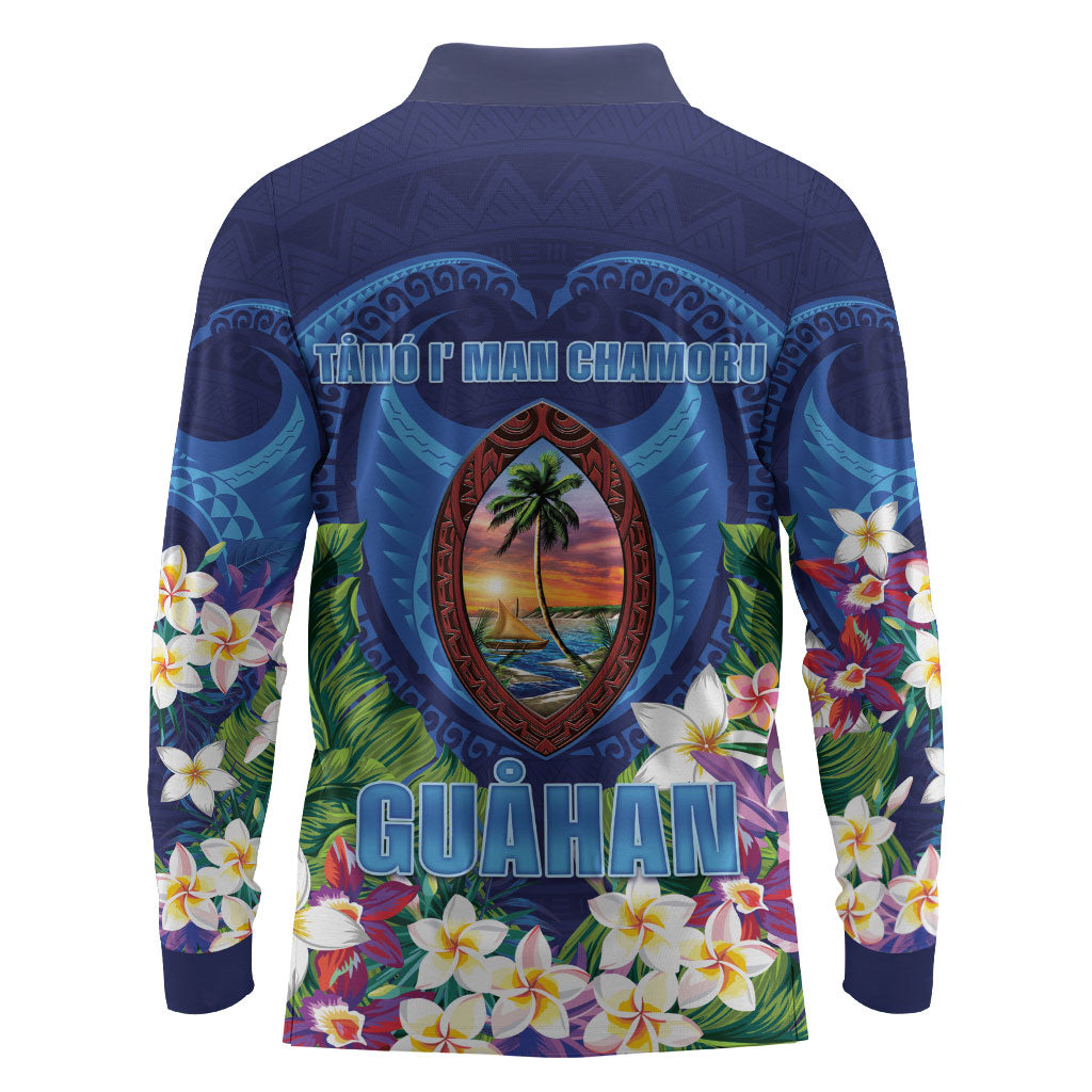 Guam Liberation Day Long Sleeve Polo Shirt Pas Para I Chamoru LT05 - Polynesian Pride