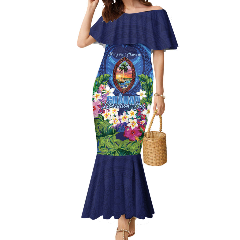 Guam Liberation Day Mermaid Dress Pas Para I Chamoru LT05 Women Navy - Polynesian Pride