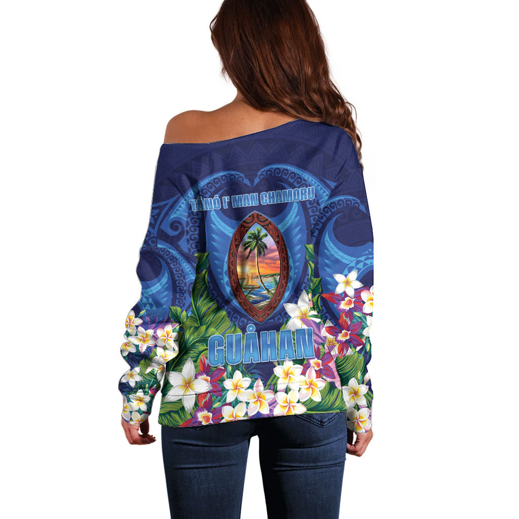 Guam Liberation Day Off Shoulder Sweater Pas Para I Chamoru LT05 - Polynesian Pride