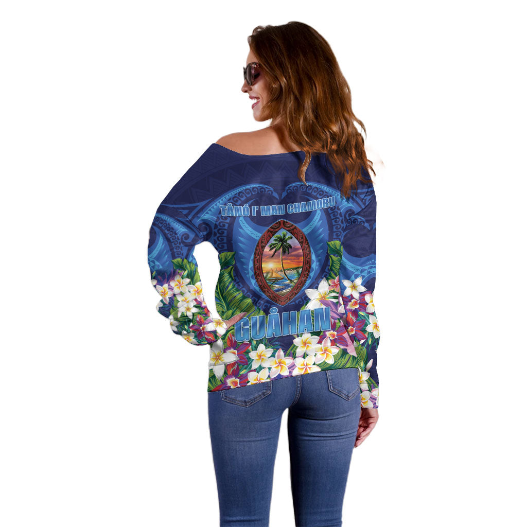 Guam Liberation Day Off Shoulder Sweater Pas Para I Chamoru LT05 - Polynesian Pride
