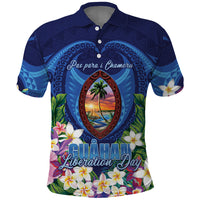 Guam Liberation Day Polo Shirt Pas Para I Chamoru LT05 Navy - Polynesian Pride