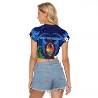 Guam Liberation Day Raglan Cropped T Shirt Pas Para I Chamoru LT05 - Polynesian Pride