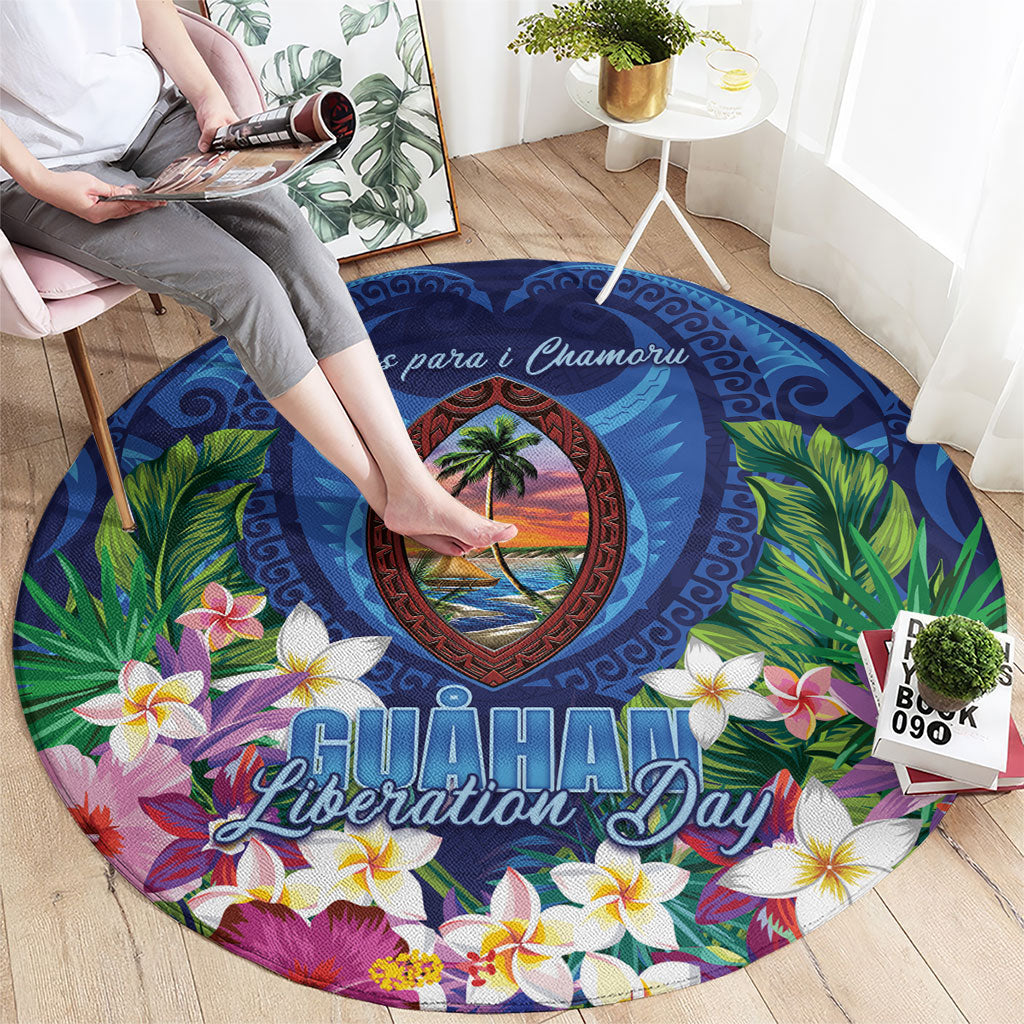 Guam Liberation Day Round Carpet Pas Para I Chamoru LT05 - Polynesian Pride