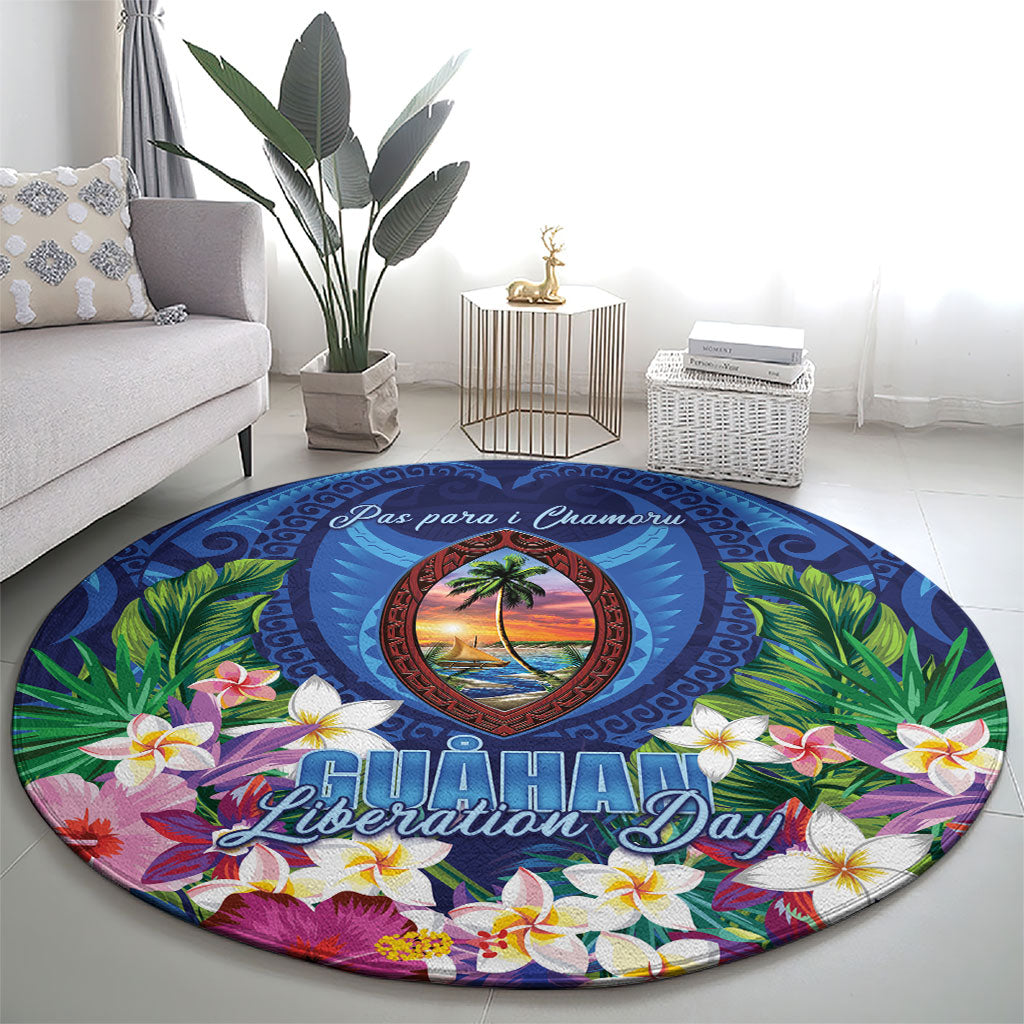Guam Liberation Day Round Carpet Pas Para I Chamoru LT05 - Polynesian Pride