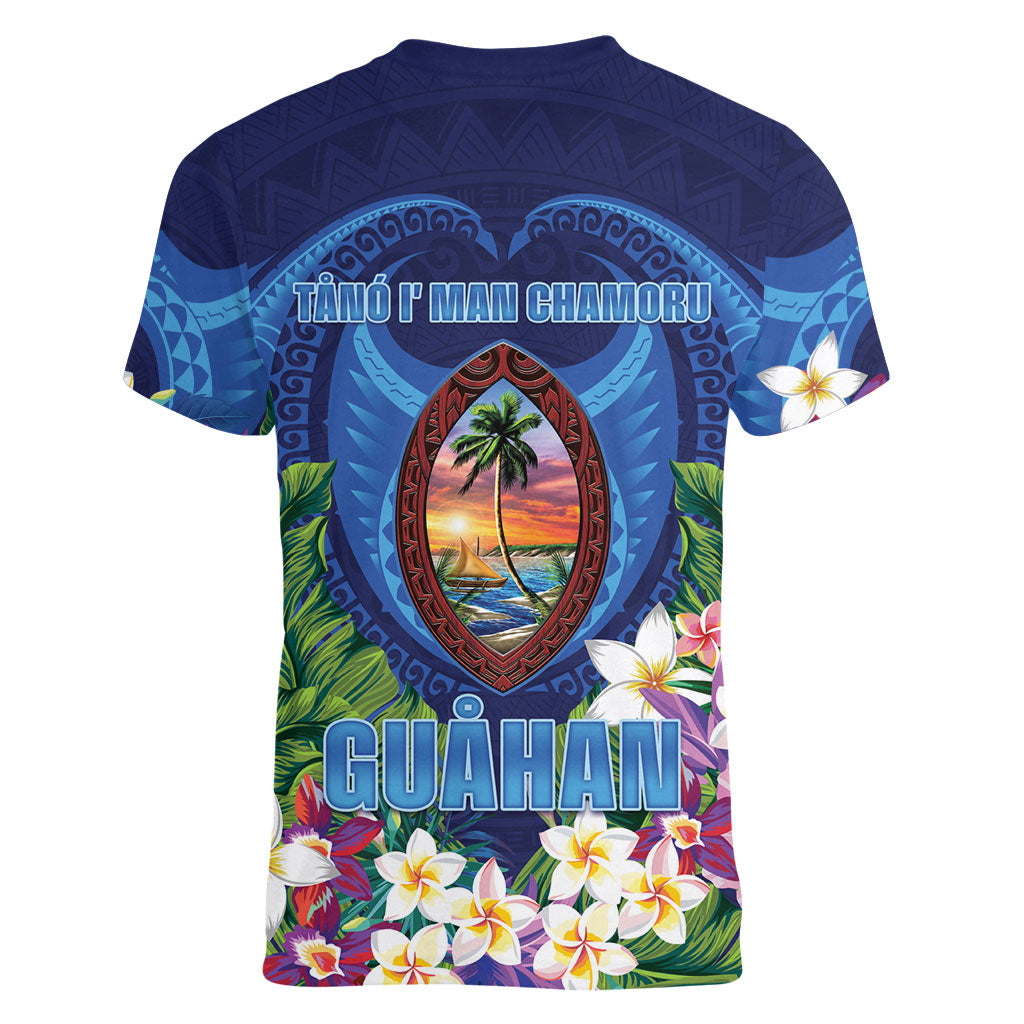 Guam Liberation Day Women V-Neck T-Shirt Pas Para I Chamoru LT05 - Polynesian Pride