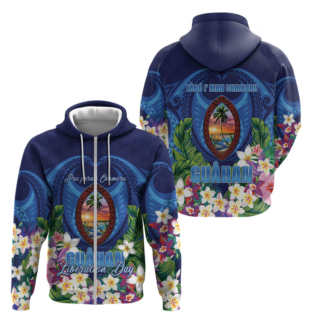 Guam Liberation Day Zip Hoodie Pas Para I Chamoru LT05 - Polynesian Pride