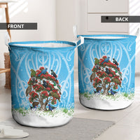 New Zealand Birds Christmas Laundry Basket Pohutukawa Xmas Tree LT05 - Polynesian Pride