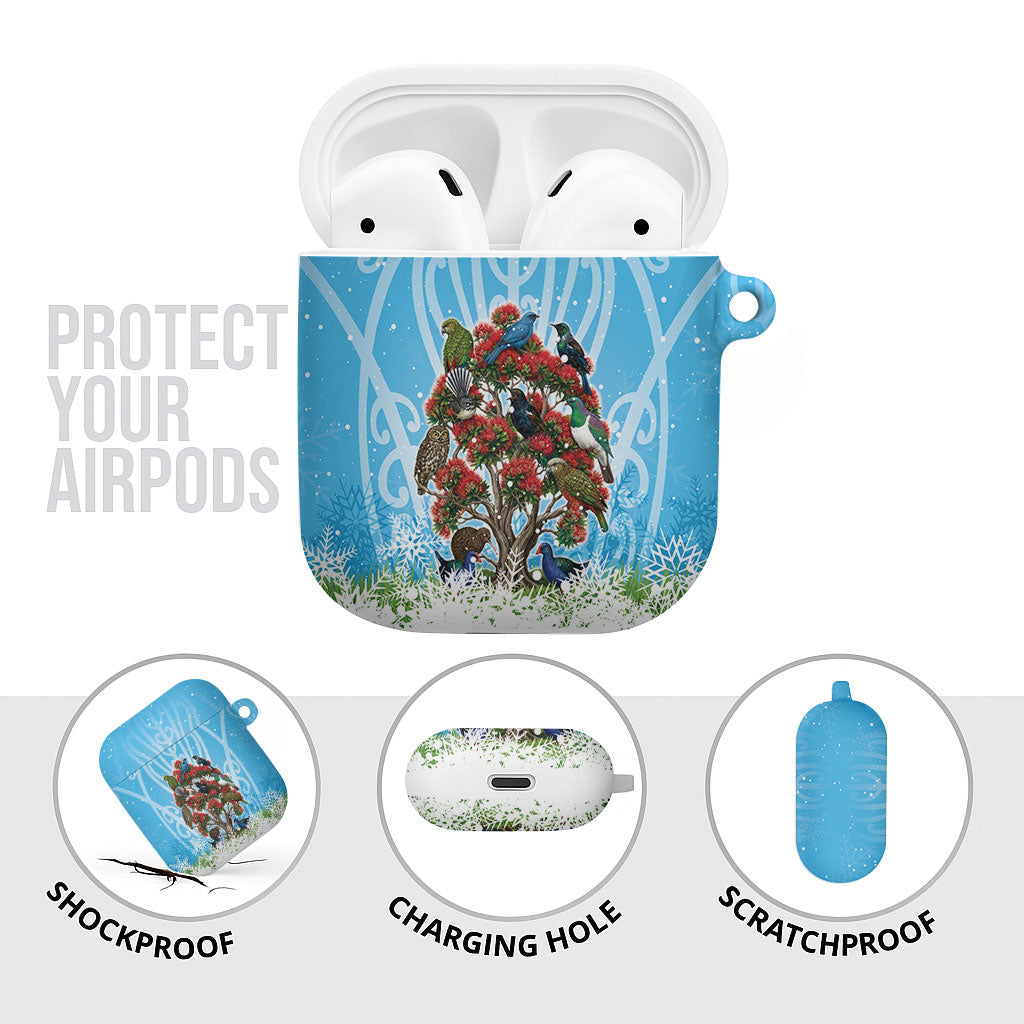New Zealand Birds Christmas AirPods Case Pohutukawa Xmas Tree LT05 - Polynesian Pride