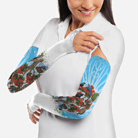 New Zealand Birds Christmas Arm Sleeves Pohutukawa Xmas Tree LT05 - Polynesian Pride