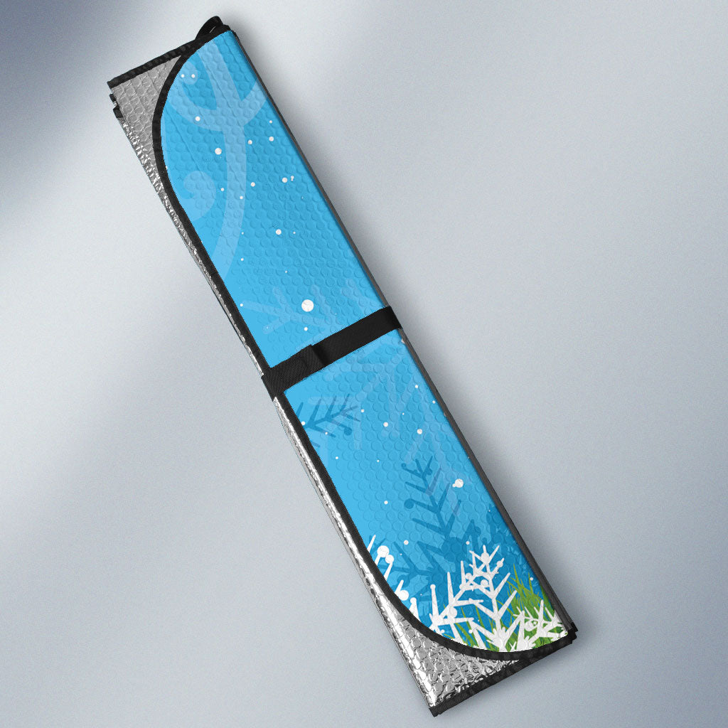 New Zealand Birds Christmas Auto Sun Shade Pohutukawa Xmas Tree LT05 - Polynesian Pride