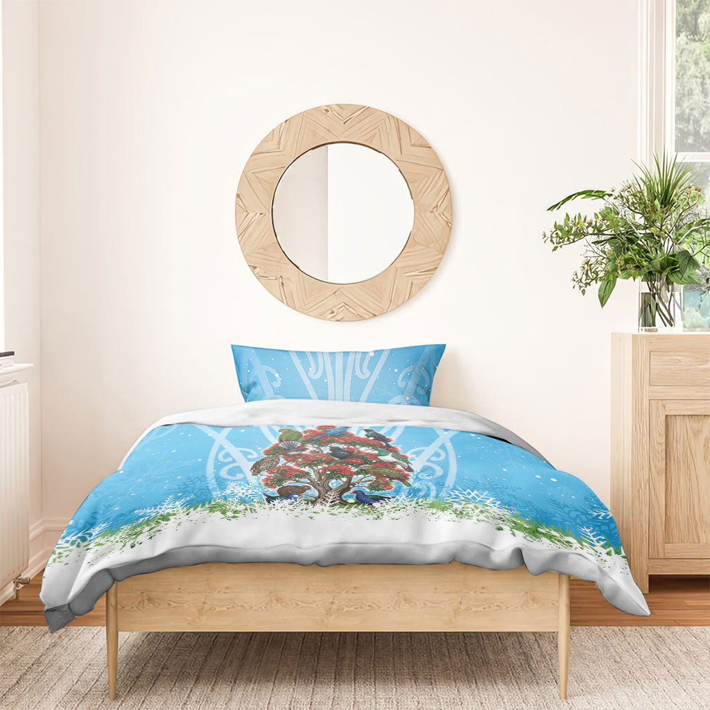 New Zealand Birds Christmas Bedding Set Pohutukawa Xmas Tree LT05 - Polynesian Pride