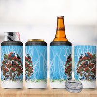 New Zealand Birds Christmas 4 in 1 Can Cooler Tumbler Pohutukawa Xmas Tree LT05 - Polynesian Pride