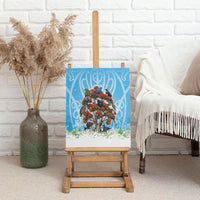New Zealand Birds Christmas Canvas Wall Art Pohutukawa Xmas Tree LT05 - Polynesian Pride