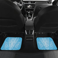 New Zealand Birds Christmas Car Mats Pohutukawa Xmas Tree LT05 Set 2pcs - Back Blue - Polynesian Pride