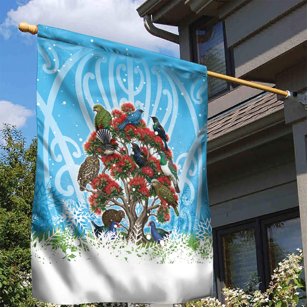 New Zealand Birds Christmas Garden Flag Pohutukawa Xmas Tree LT05 - Polynesian Pride