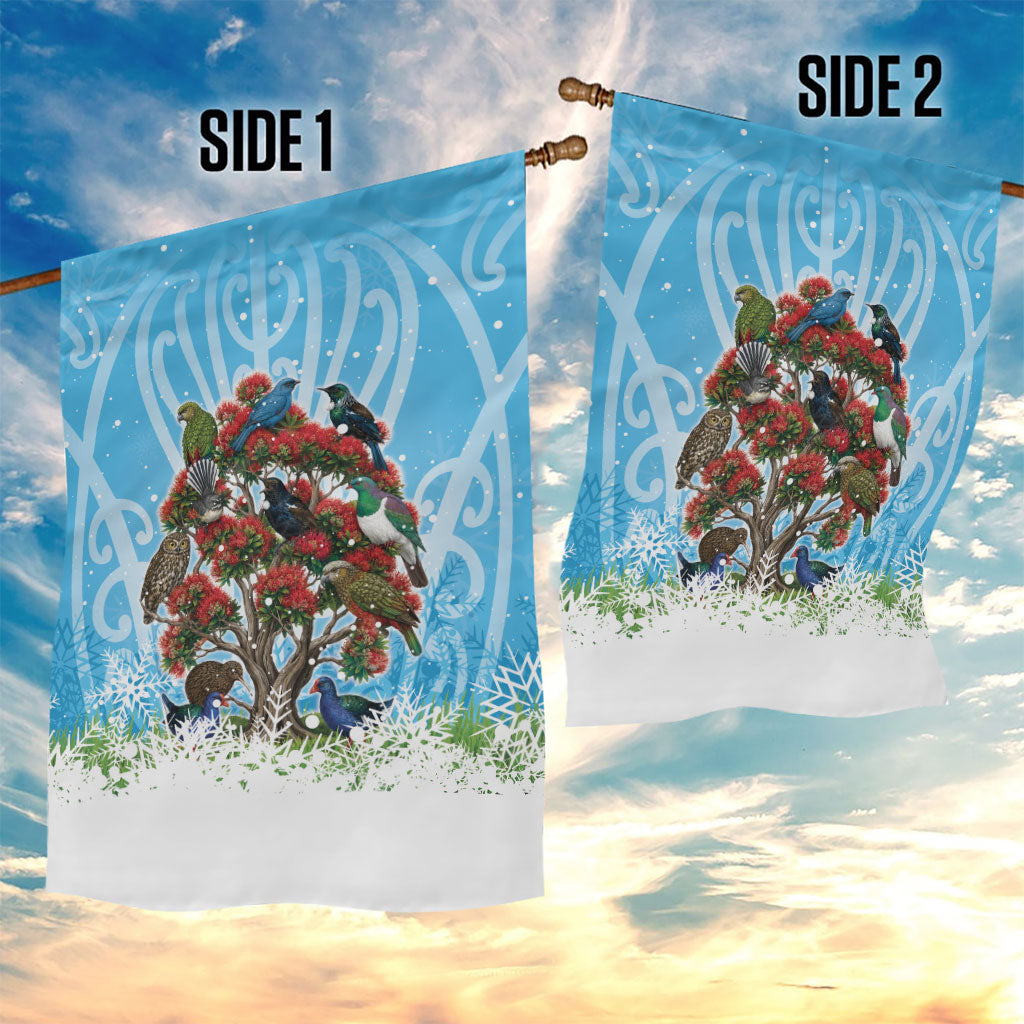 New Zealand Birds Christmas Garden Flag Pohutukawa Xmas Tree LT05 - Polynesian Pride
