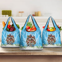 New Zealand Birds Christmas Grocery Bag Pohutukawa Xmas Tree LT05 3-pack One Size Blue - Polynesian Pride