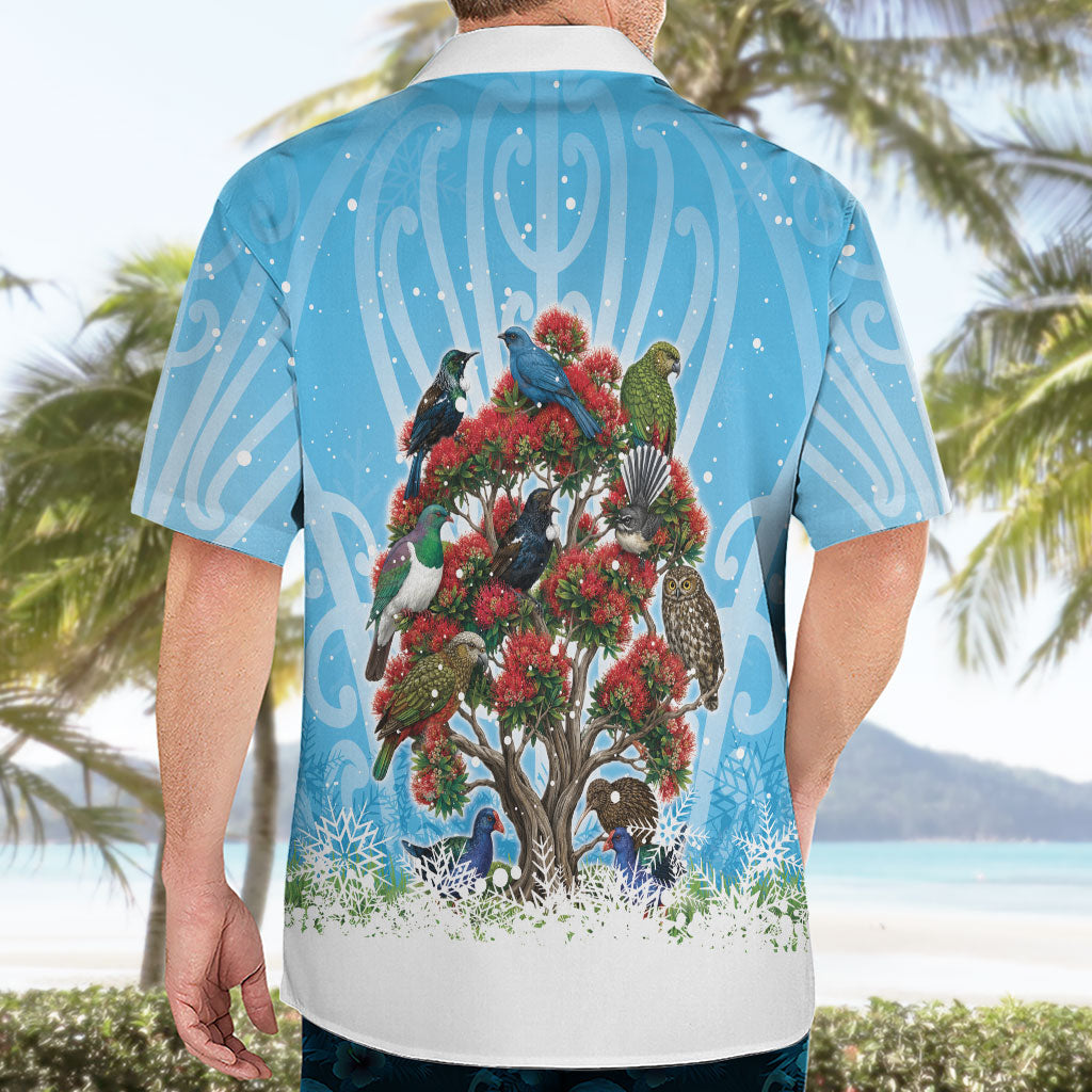 New Zealand Birds Christmas Hawaiian Shirt Pohutukawa Xmas Tree LT05 - Polynesian Pride