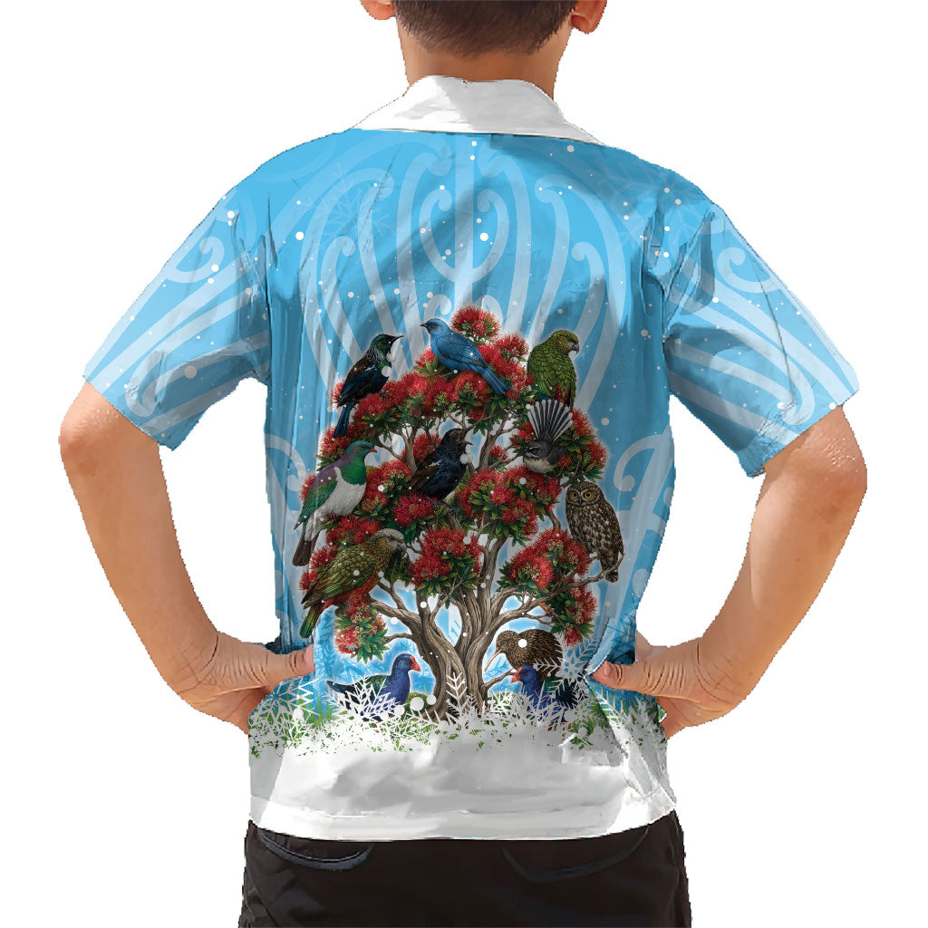 New Zealand Birds Christmas Hawaiian Shirt Pohutukawa Xmas Tree LT05 - Polynesian Pride