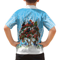New Zealand Birds Christmas Hawaiian Shirt Pohutukawa Xmas Tree LT05 - Polynesian Pride