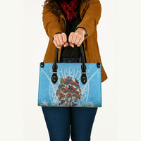 New Zealand Birds Christmas Leather Bag Pohutukawa Xmas Tree LT05 - Polynesian Pride