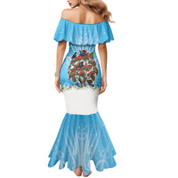 New Zealand Birds Christmas Mermaid Dress Pohutukawa Xmas Tree LT05 - Polynesian Pride