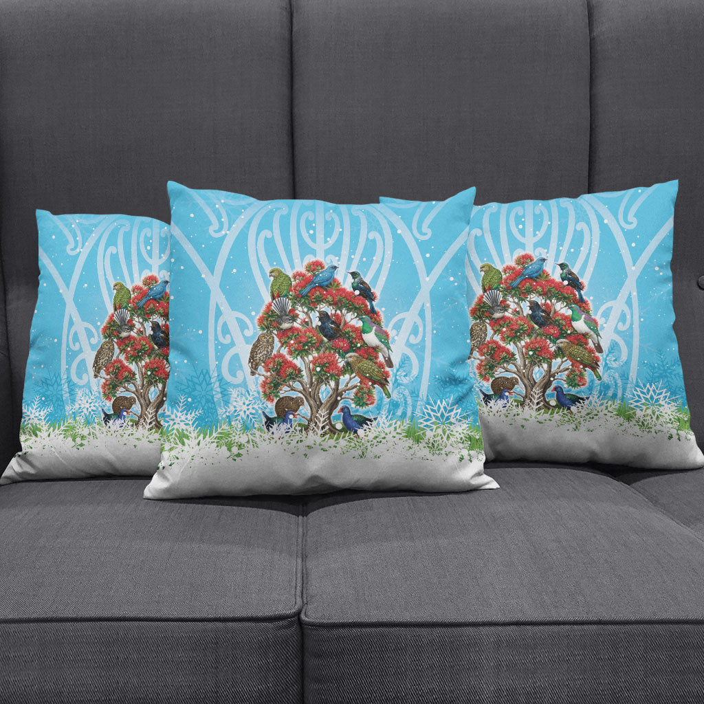 New Zealand Birds Christmas Pillow Cover Pohutukawa Xmas Tree LT05 - Polynesian Pride