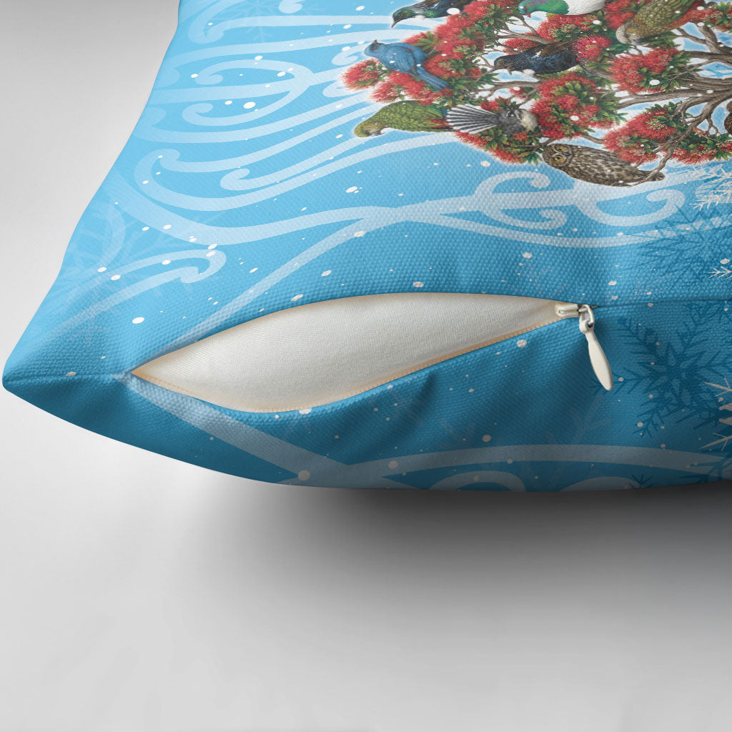 New Zealand Birds Christmas Pillow Cover Pohutukawa Xmas Tree LT05 - Polynesian Pride