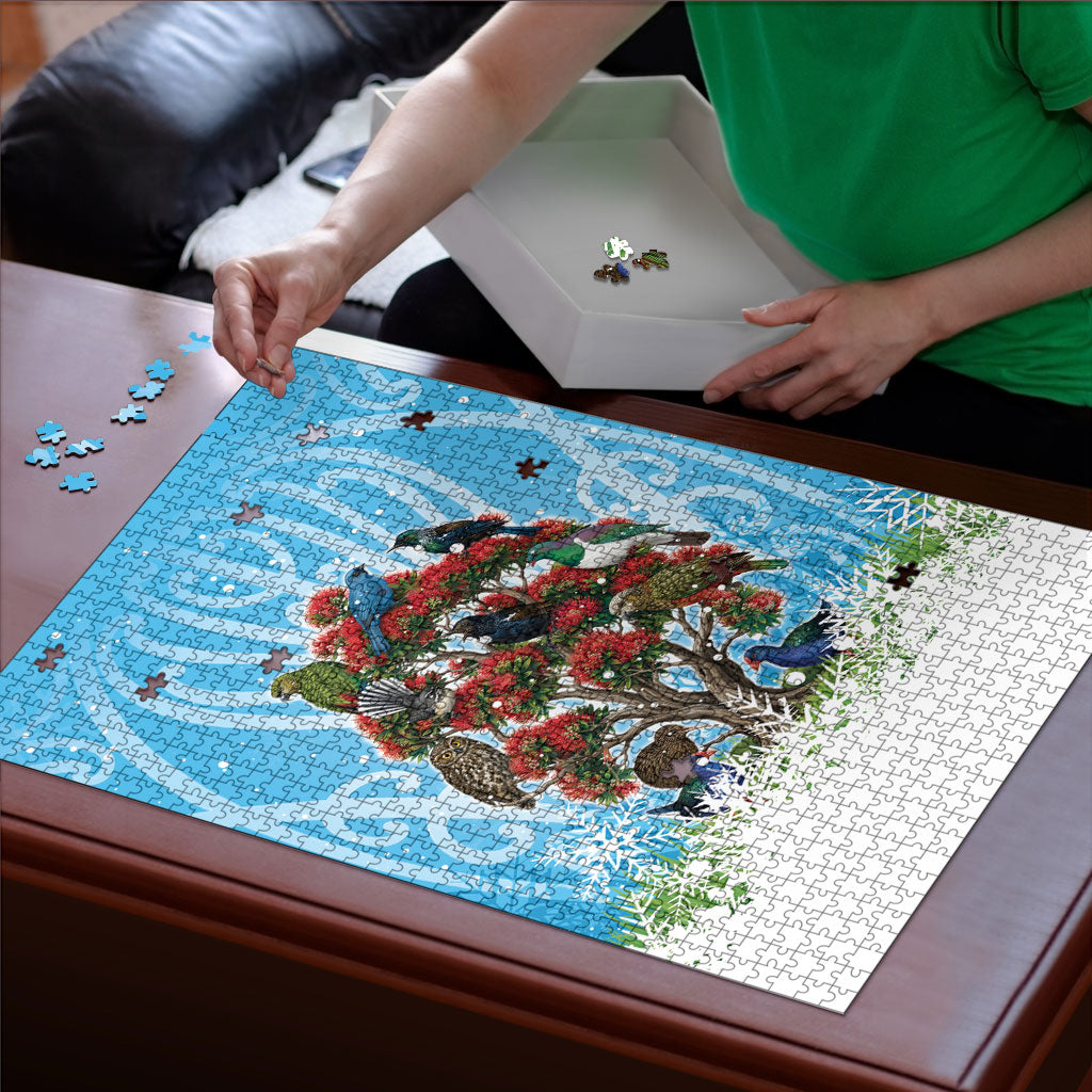 New Zealand Birds Christmas Puzzle Pohutukawa Xmas Tree LT05 - Polynesian Pride
