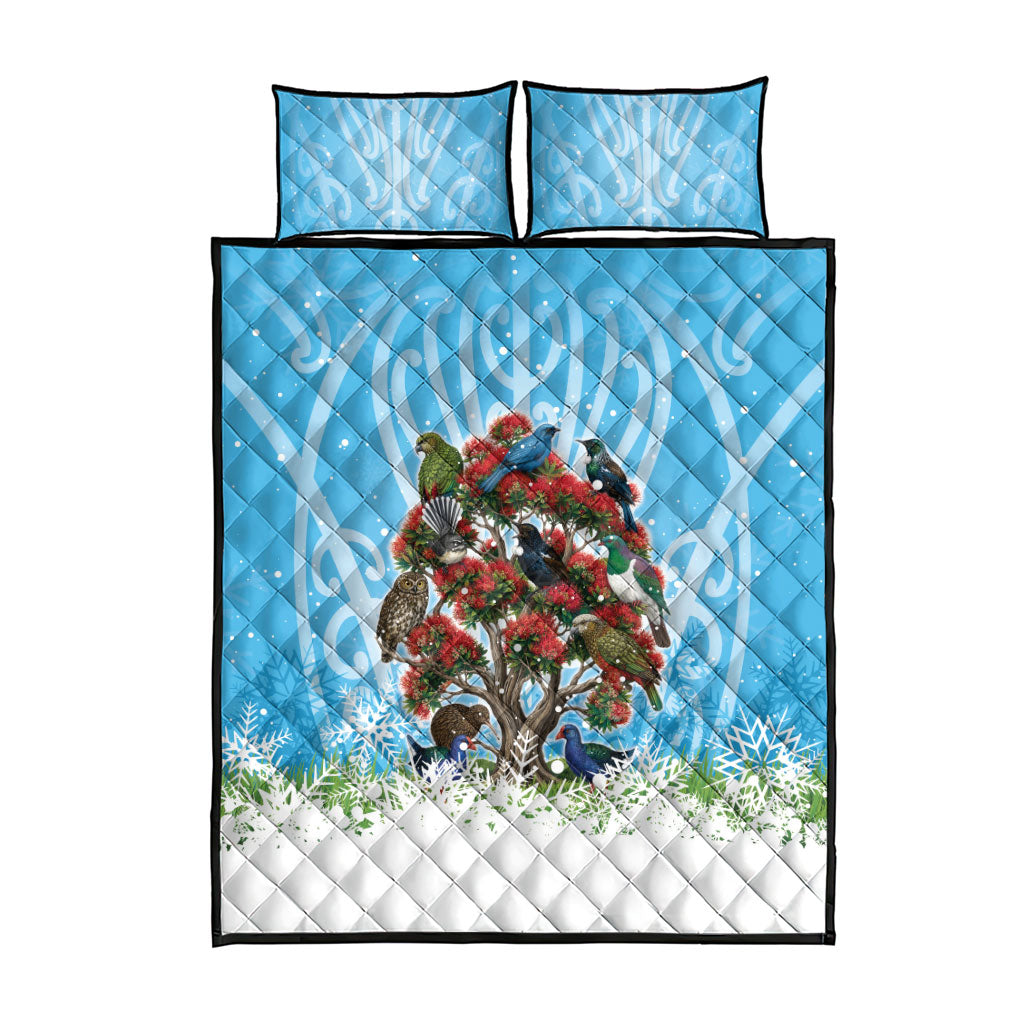 New Zealand Birds Christmas Quilt Bed Set Pohutukawa Xmas Tree LT05 - Polynesian Pride