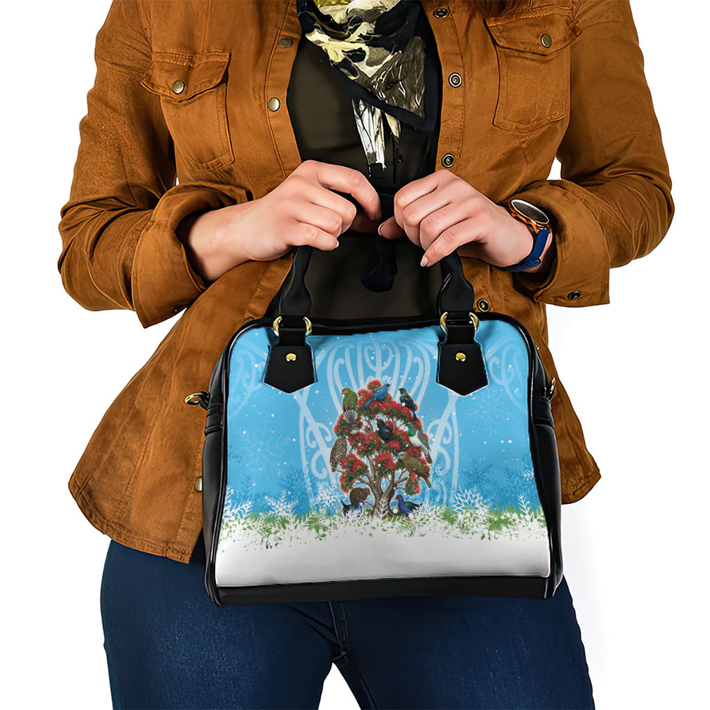 New Zealand Birds Christmas Shoulder Handbag Pohutukawa Xmas Tree LT05 - Polynesian Pride