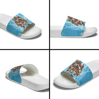 New Zealand Birds Christmas Slide Sandals Pohutukawa Xmas Tree LT05 - Polynesian Pride