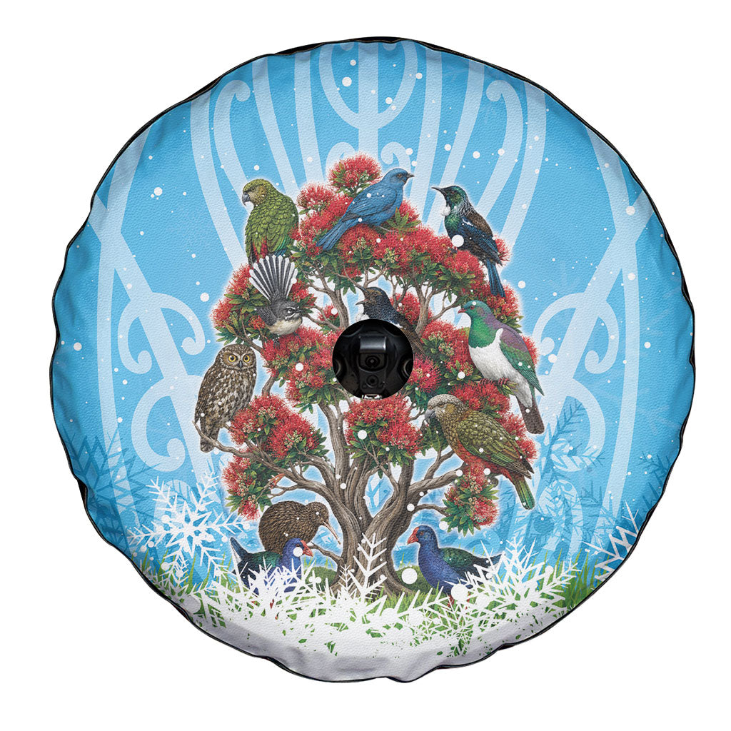 New Zealand Birds Christmas Spare Tire Cover Pohutukawa Xmas Tree LT05 - Polynesian Pride