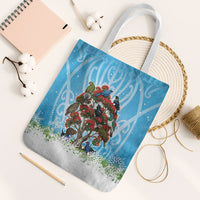 New Zealand Birds Christmas Tote Bag Pohutukawa Xmas Tree LT05 White Strap One Size Blue - Polynesian Pride