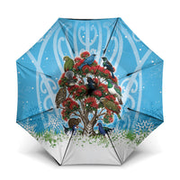 New Zealand Birds Christmas Umbrella Pohutukawa Xmas Tree LT05 One Size Folded 11.42 inch Opened Diameter 37.4 inch Blue - Polynesian Pride