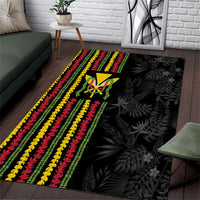 Hawaii Lei Kanaka Maoli Flag Area Rug Tropical Vibes LT05 Black - Polynesian Pride