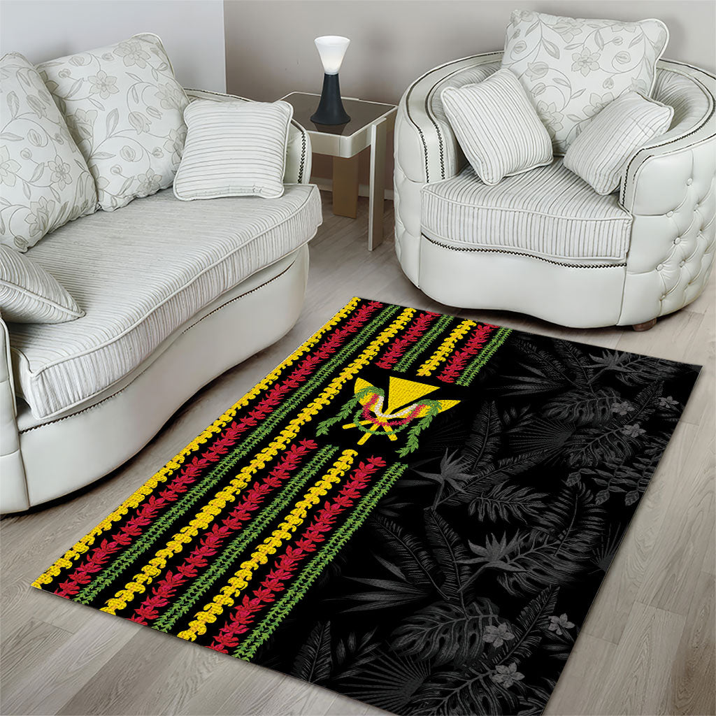 Hawaii Lei Kanaka Maoli Flag Area Rug Tropical Vibes LT05 - Polynesian Pride