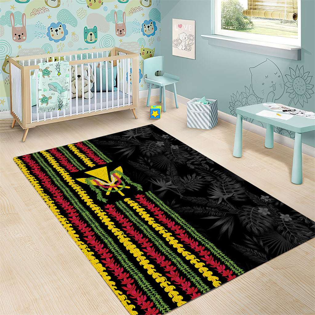 Hawaii Lei Kanaka Maoli Flag Area Rug Tropical Vibes LT05 - Polynesian Pride