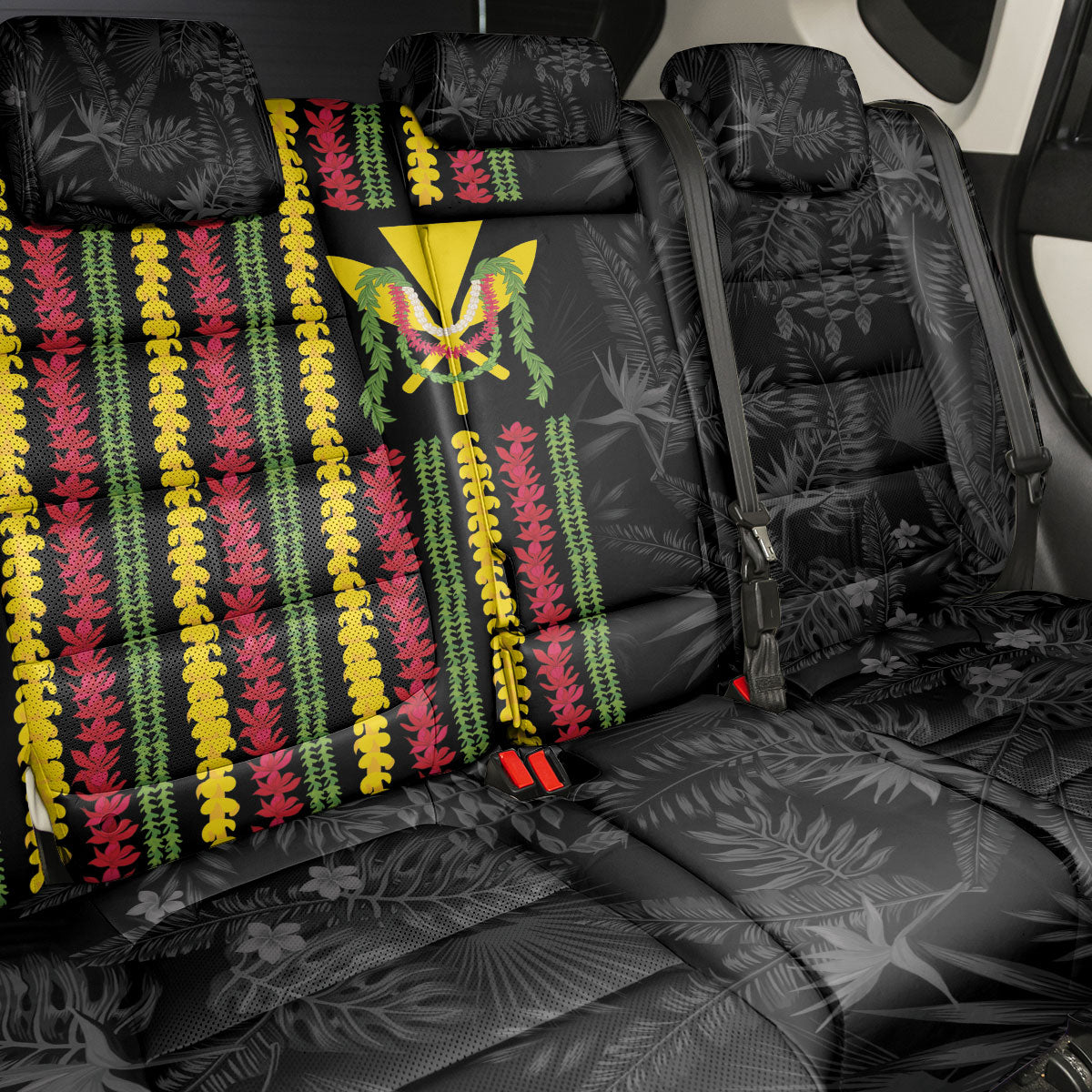 Hawaii Lei Kanaka Maoli Flag Back Car Seat Cover Tropical Vibes LT05 - Polynesian Pride