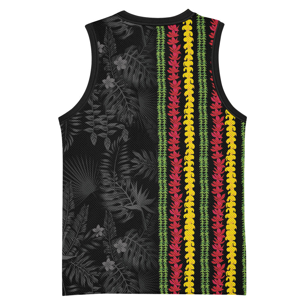 Hawaii Lei Kanaka Maoli Flag Basketball Jersey Tropical Vibes LT05 - Polynesian Pride