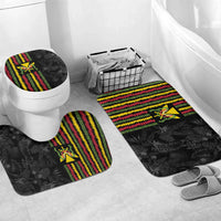 Hawaii Lei Kanaka Maoli Flag Bathroom Set Tropical Vibes LT05 Mat Set Only (3 pcs) One Size Black - Polynesian Pride