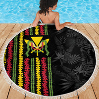 Hawaii Lei Kanaka Maoli Flag Beach Blanket Tropical Vibes LT05 - Polynesian Pride