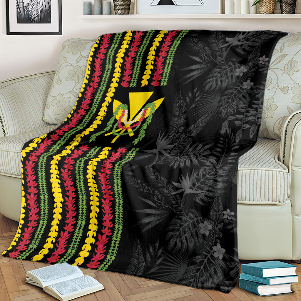 Hawaii Lei Kanaka Maoli Flag Blanket Tropical Vibes LT05 - Polynesian Pride