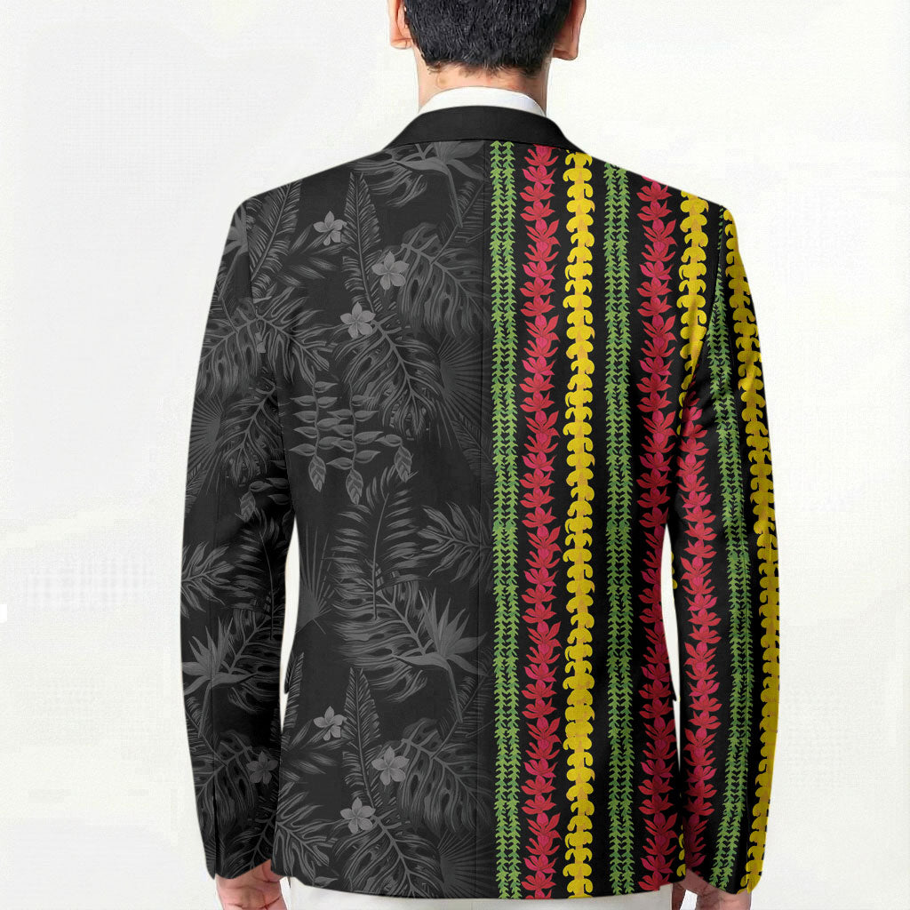 Hawaii Lei Kanaka Maoli Flag Blazer Tropical Vibes LT05 - Polynesian Pride