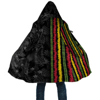 Hawaii Lei Kanaka Maoli Flag Cloak Tropical Vibes LT05 Unisex Black - Polynesian Pride