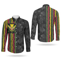 Hawaii Lei Kanaka Maoli Flag Couples Matching Summer Maxi Dress and Long Sleeve Button Shirt Tropical Vibes LT05 - Polynesian Pride